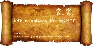 Königsberg Kristóf névjegykártya